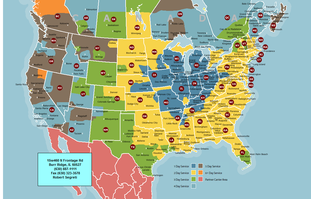 Inbound Service Coverage - State: IL - Terminal: CGO